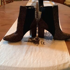 White House Black Market Leopard Print Heeled Boots